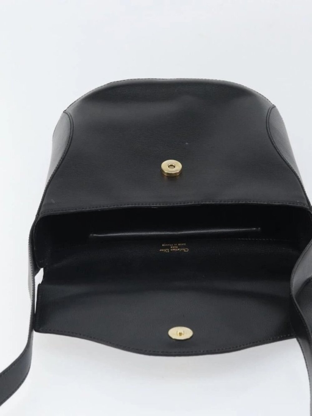 Christian Dior Shoulder Bag Leather Black Gold Auth 160970 - Picture 10 of 16